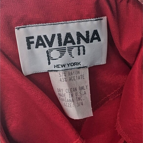 Vintage 1990s Faviana Prom Gown Red Maxi Dress Beaded Siren Pageant Size 3 - Picture 9 of 9